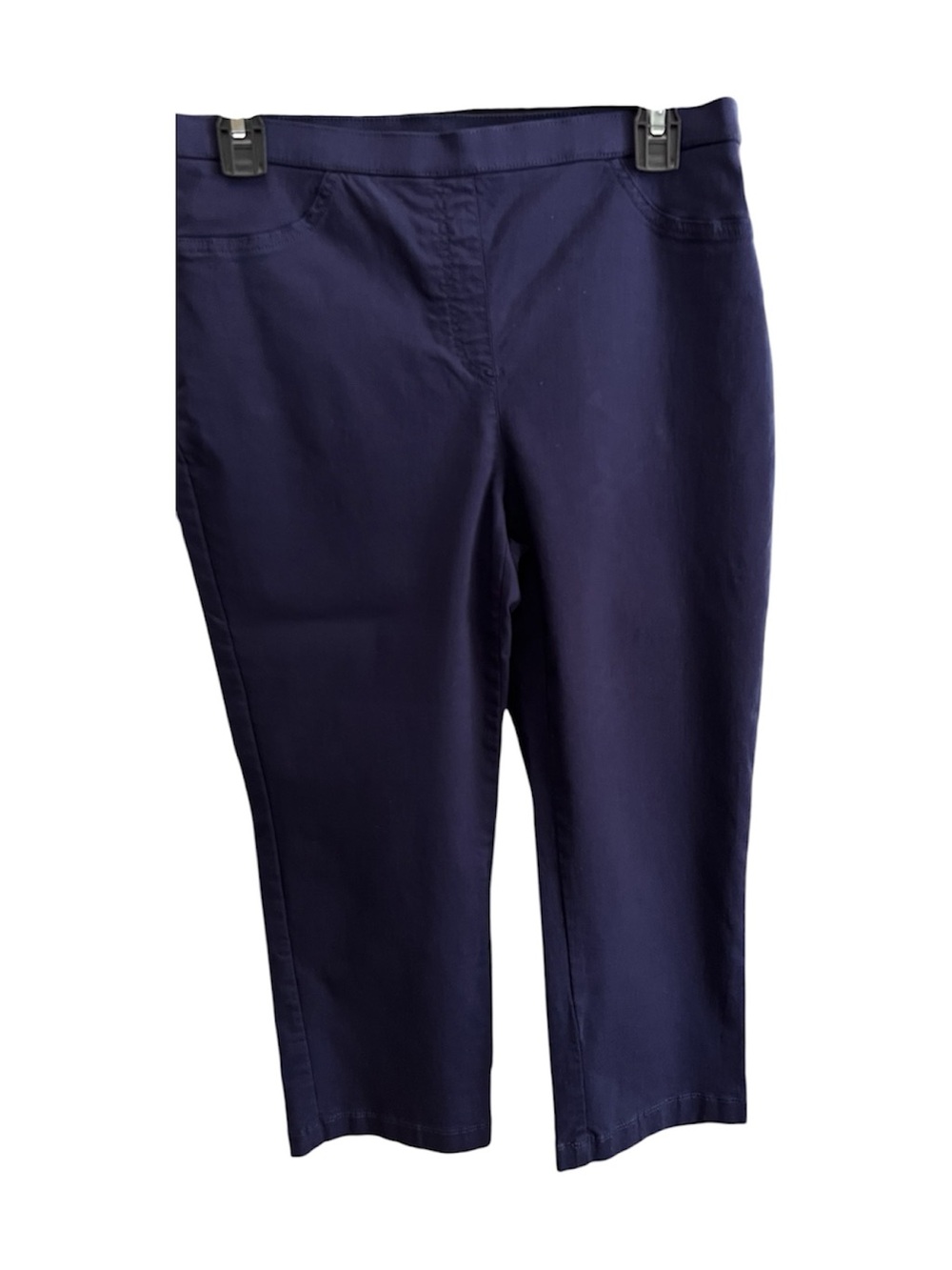 Laura Scott Stretch Pull-On Capri  Pants in Navy